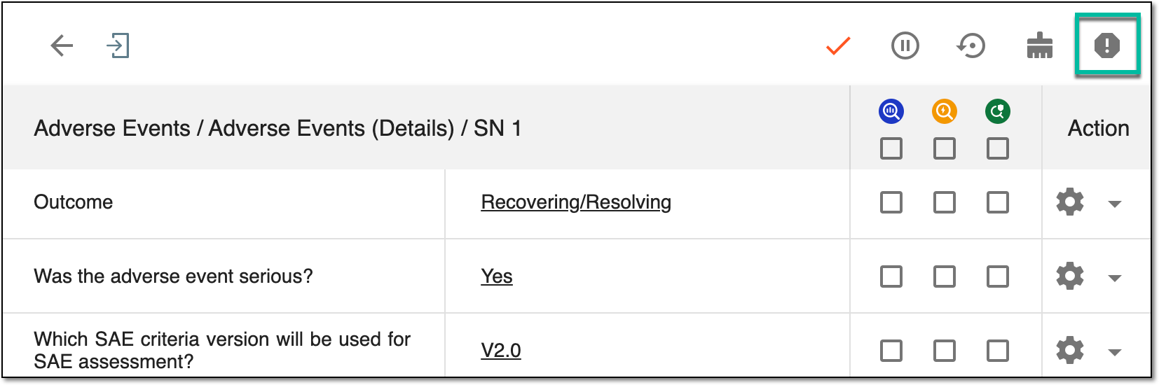 Accessing SAE initial form