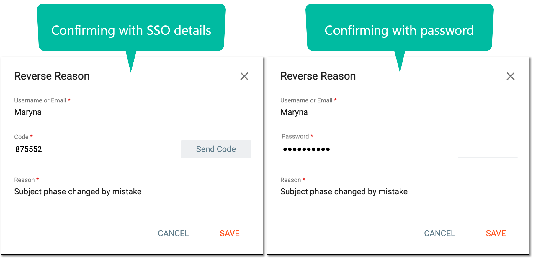 Adding reason to reverse subject
