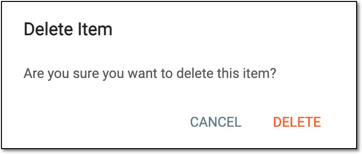 Confirming deletion