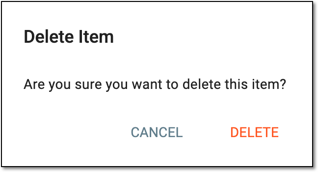 Confirming folder deletion