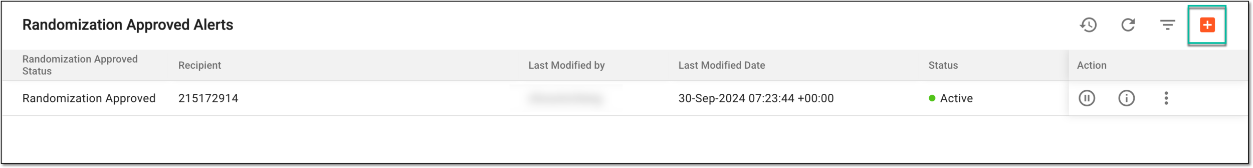 Selecting option to add randomization approval alert