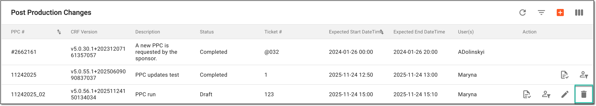Selecting to delete PPC