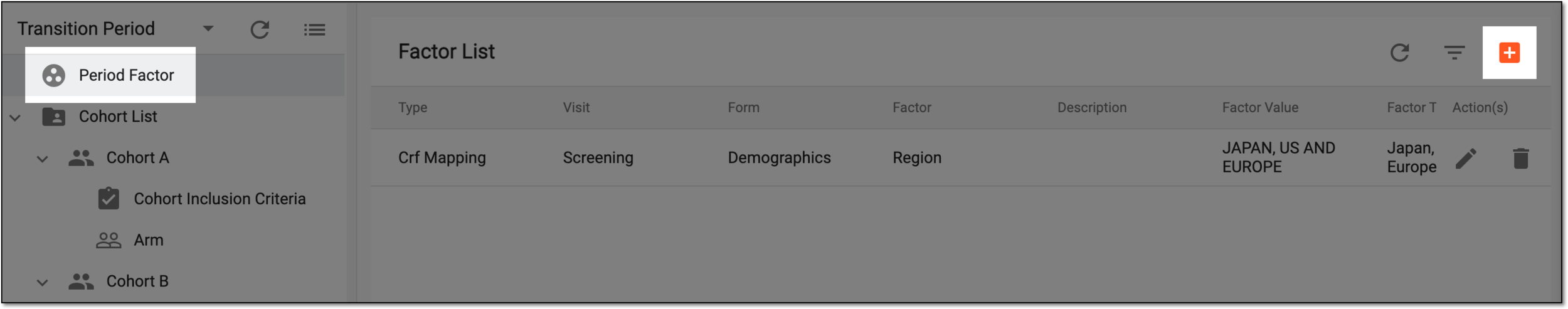 Selecting to add new factor