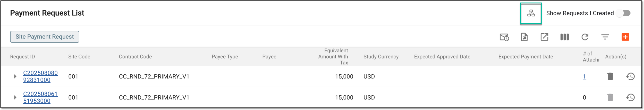 Accessing workflow setting for payment requests