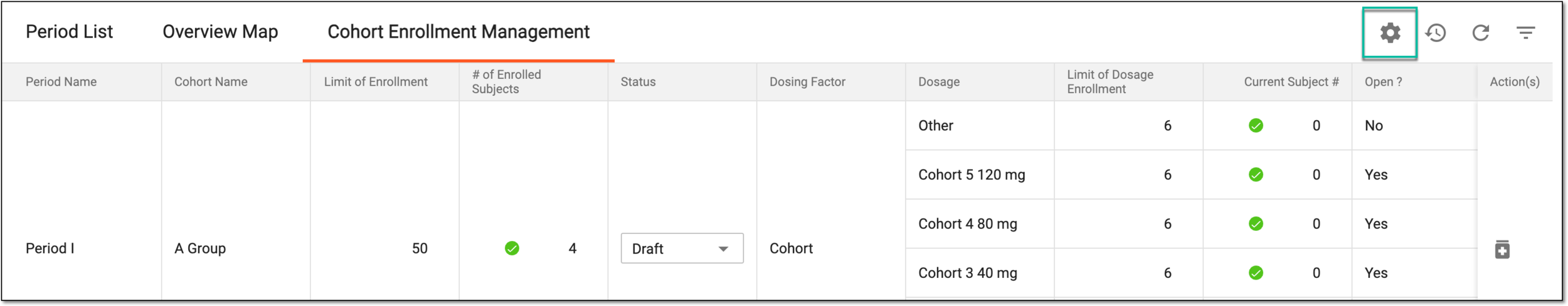 Selecting to set cohort enrollment limit
