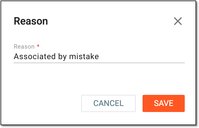 Providing reason for disassociation