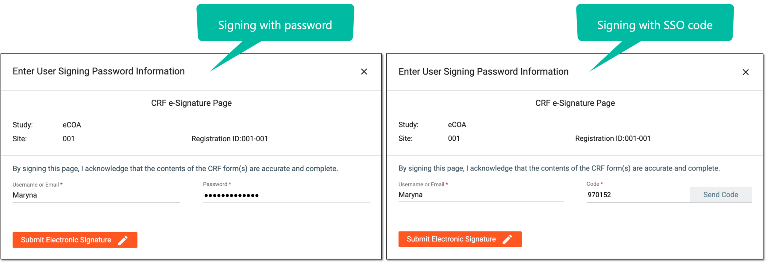 Providing electronic signature