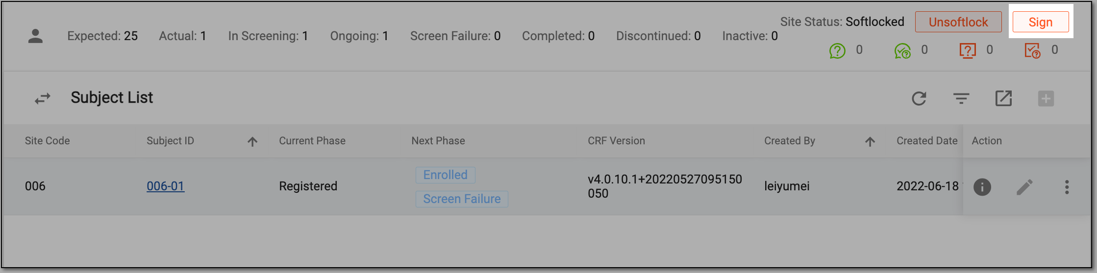 Selecting sign or unsign