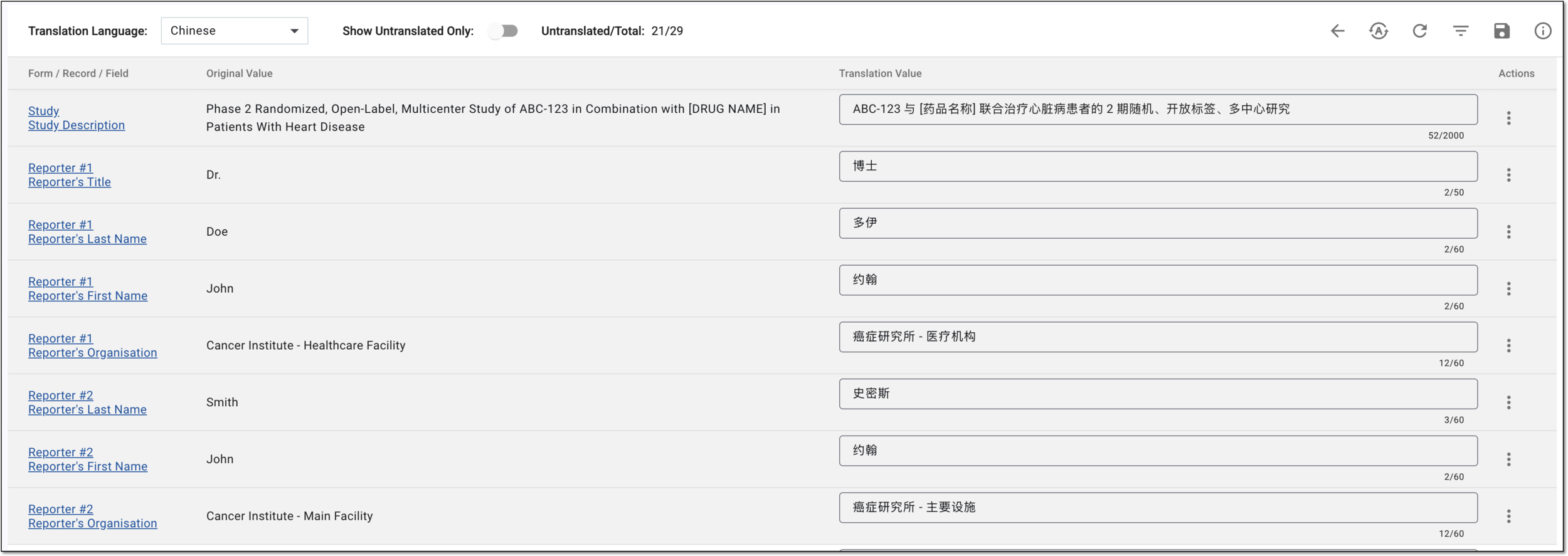 Reviewing ICSR translation