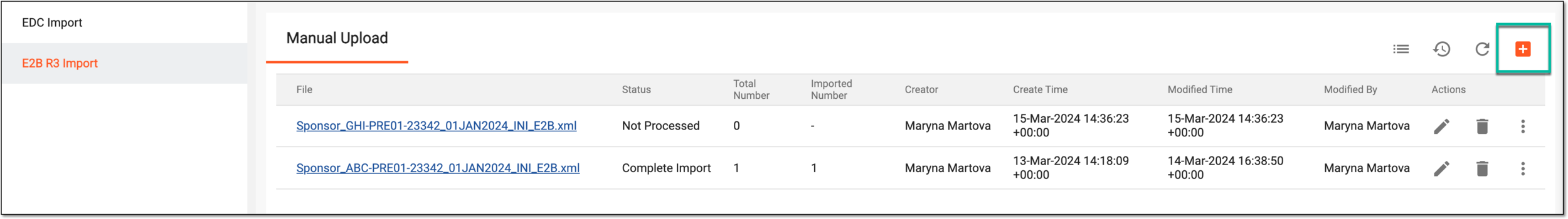 Adding new E2B R3 import