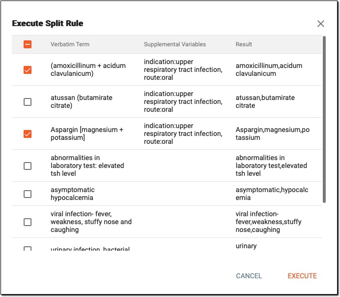 Splitting verbatim term as per defined rules