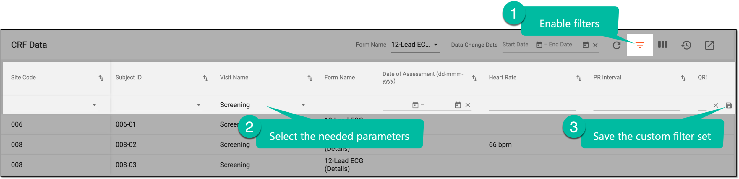 Filtering report data and saving custom filters
