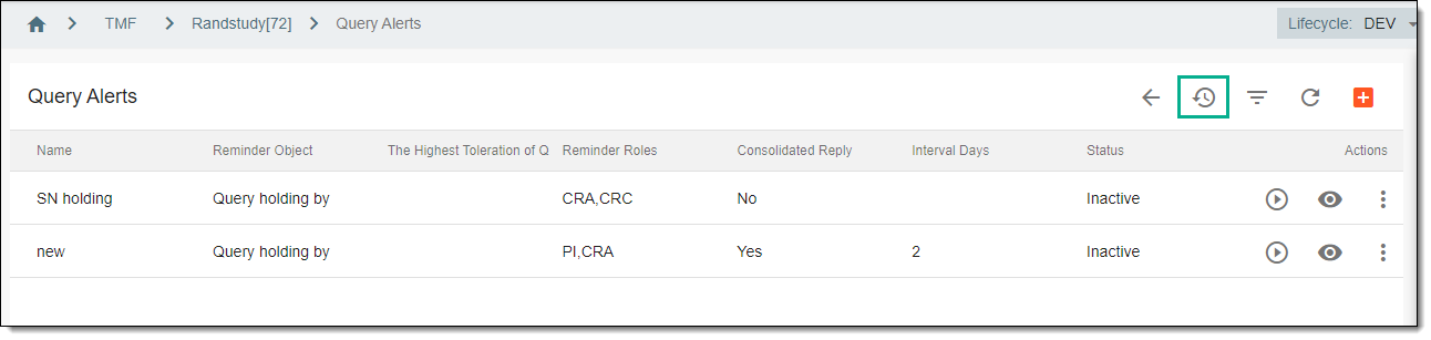 Email history option