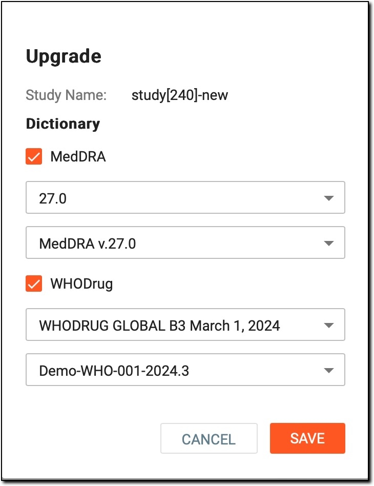 Requesting dictionary upgrade