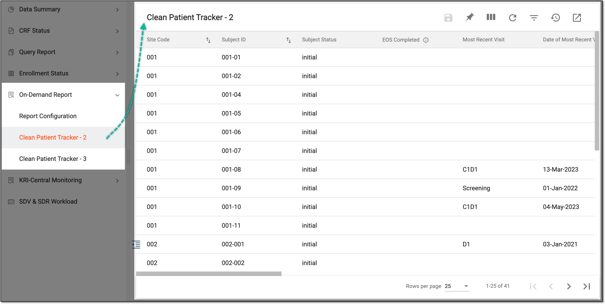 Selecting and viewing report data