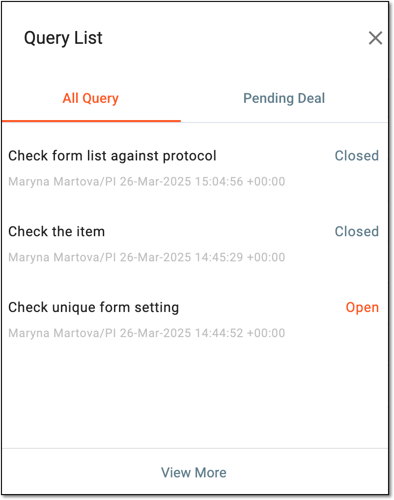 Selecting query from list
