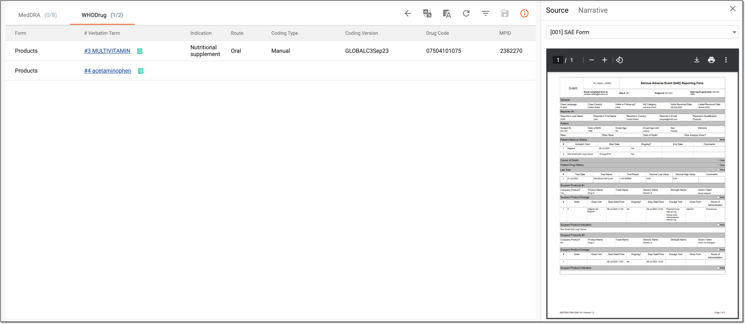 Performing WHODrug coding review