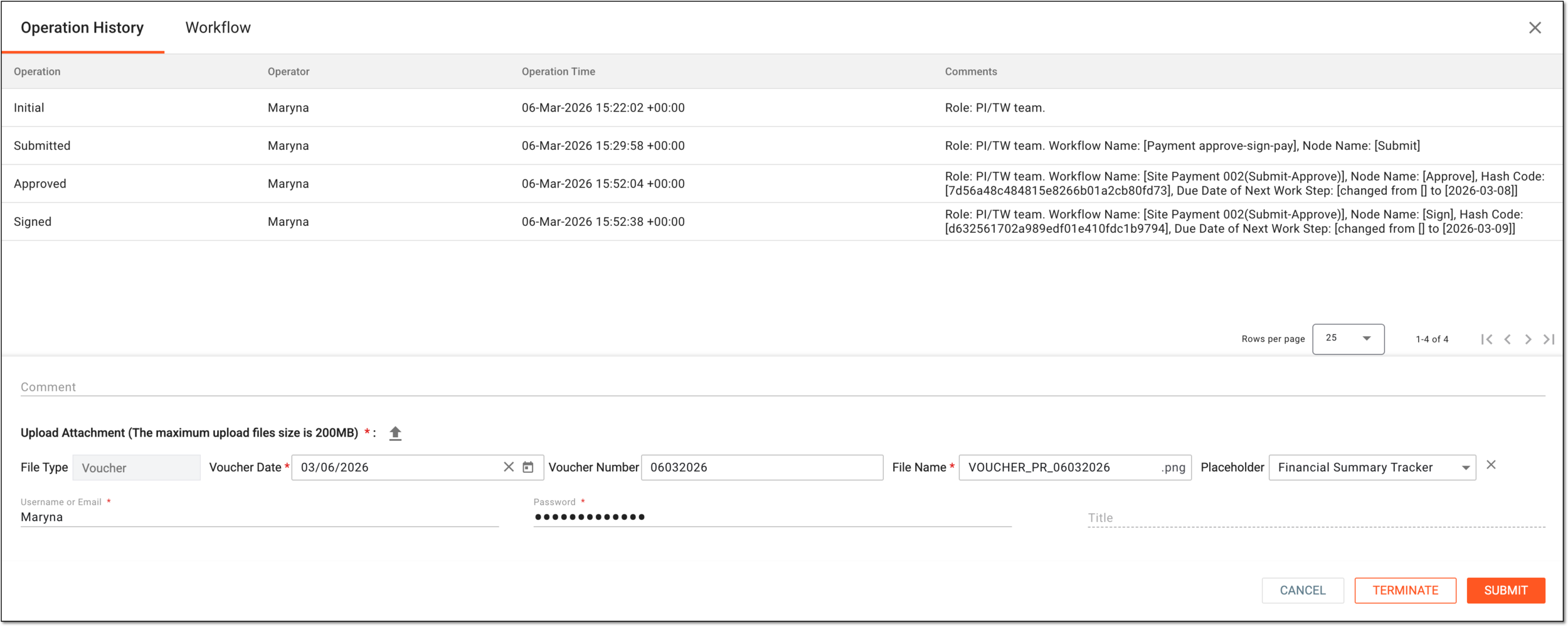 Paying payment request