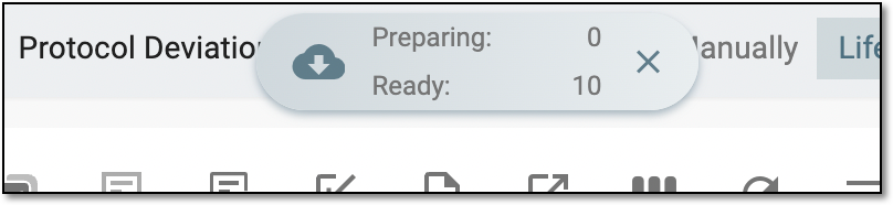 Downloads widget showing potential PD records being exported