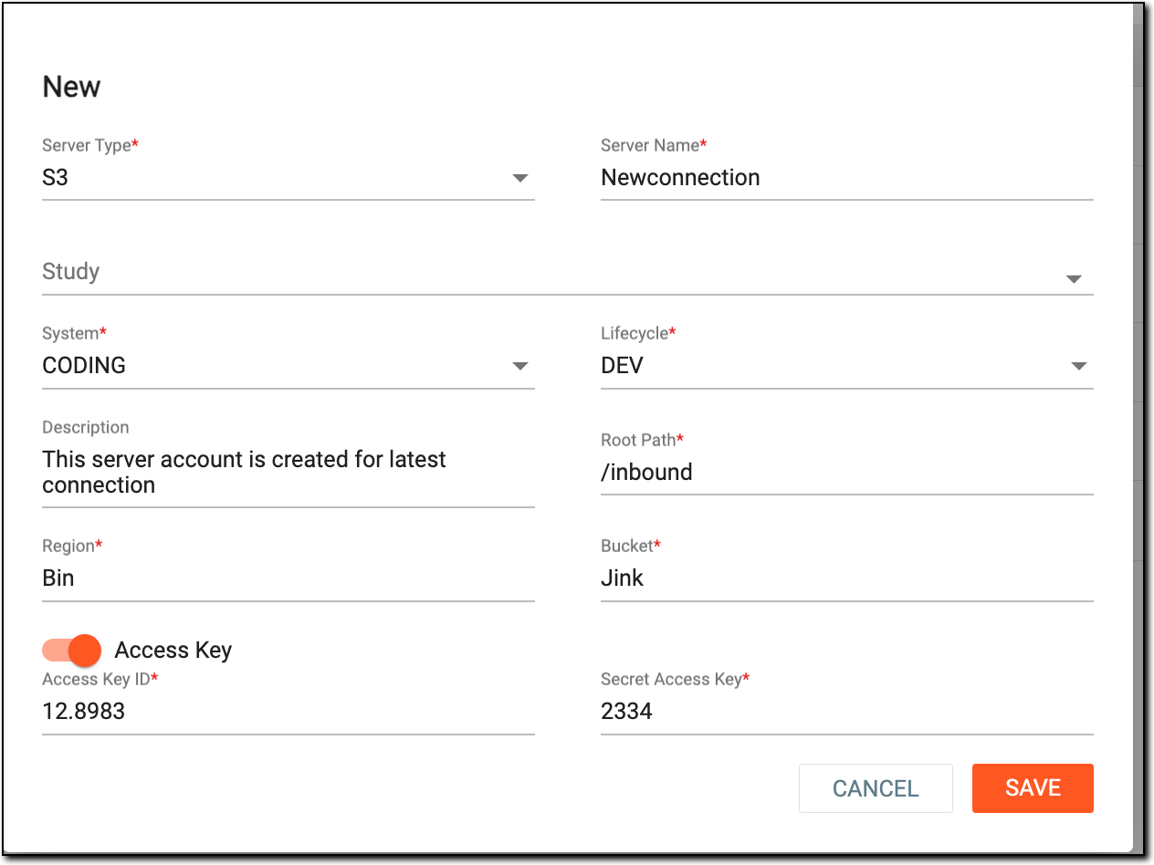 Adding new file server account