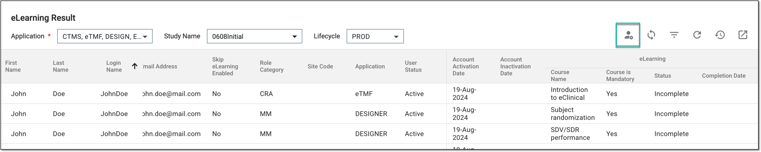 Accessing settings for course skipping