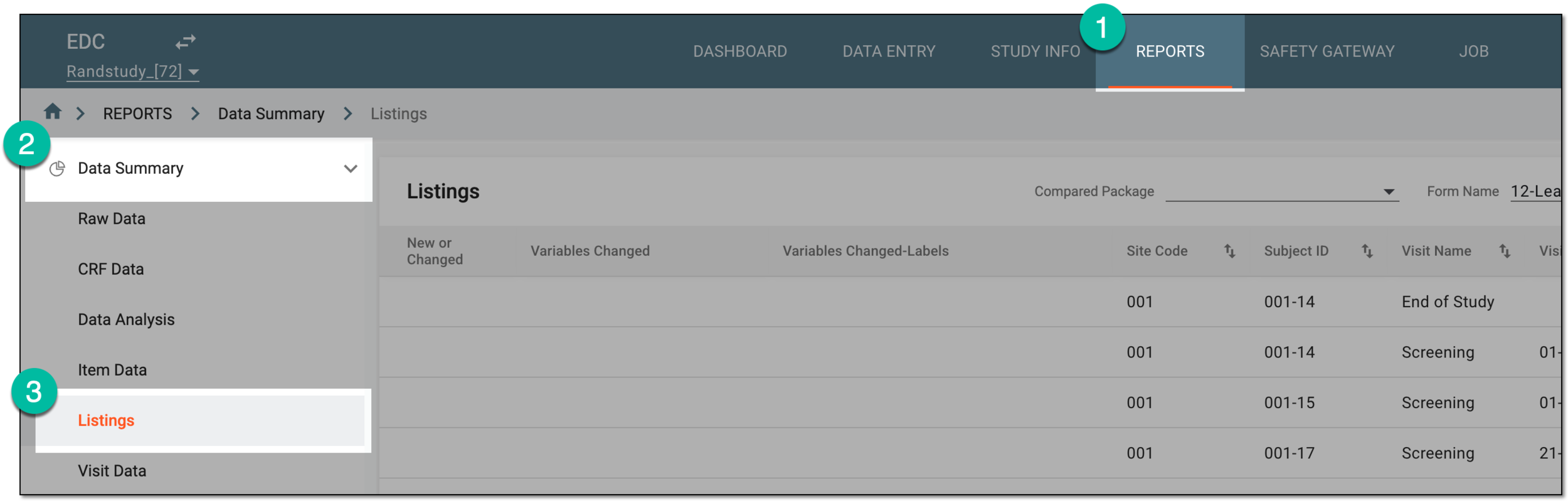 Accessing listings report