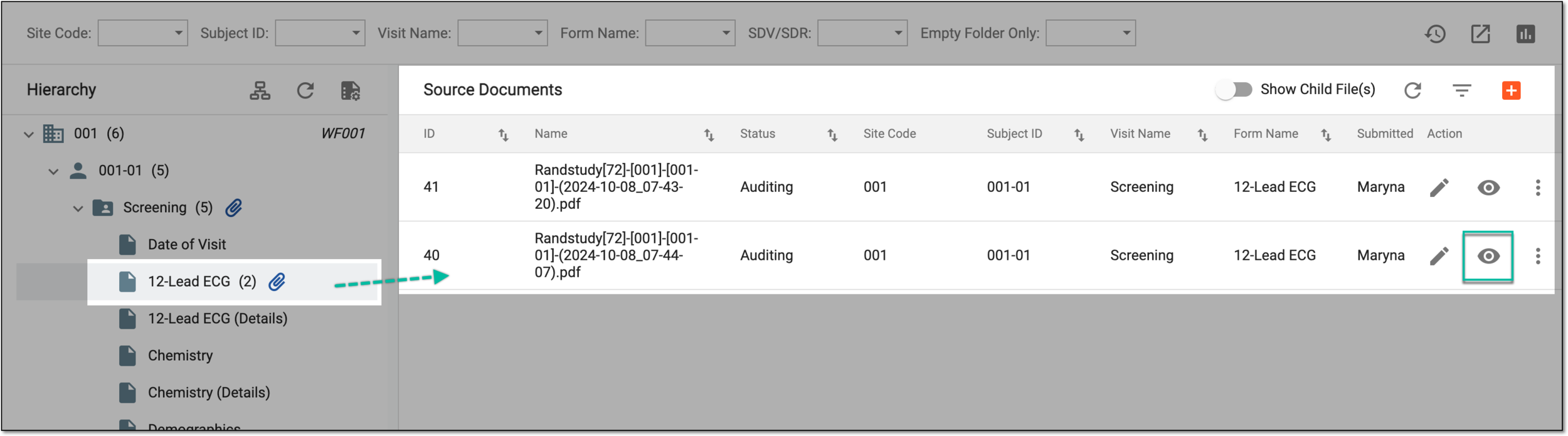 Accessing source document preview