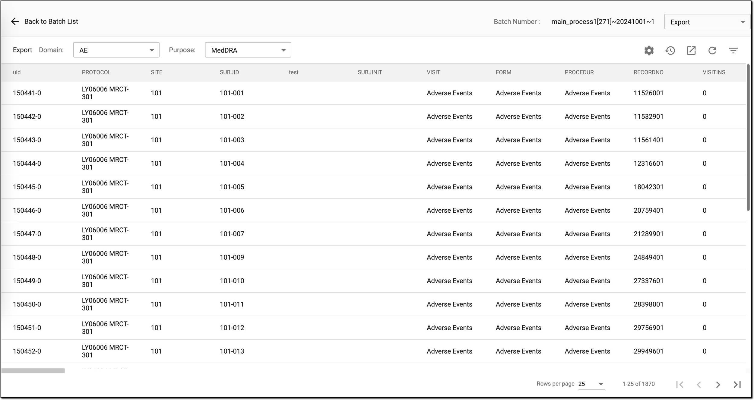 Viewing upload/coding results