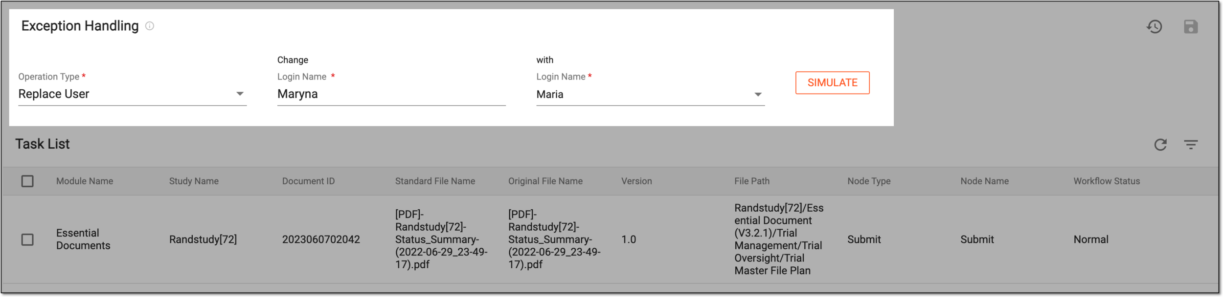 Selecting user to replace