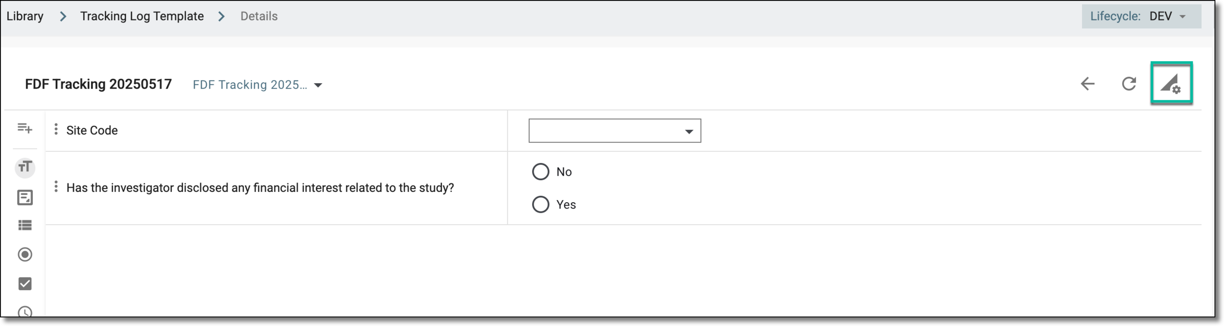 Selecting to add predefined questions