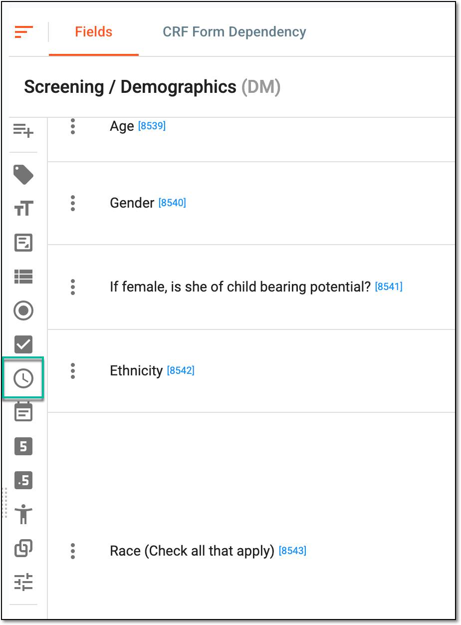 Selecting time item