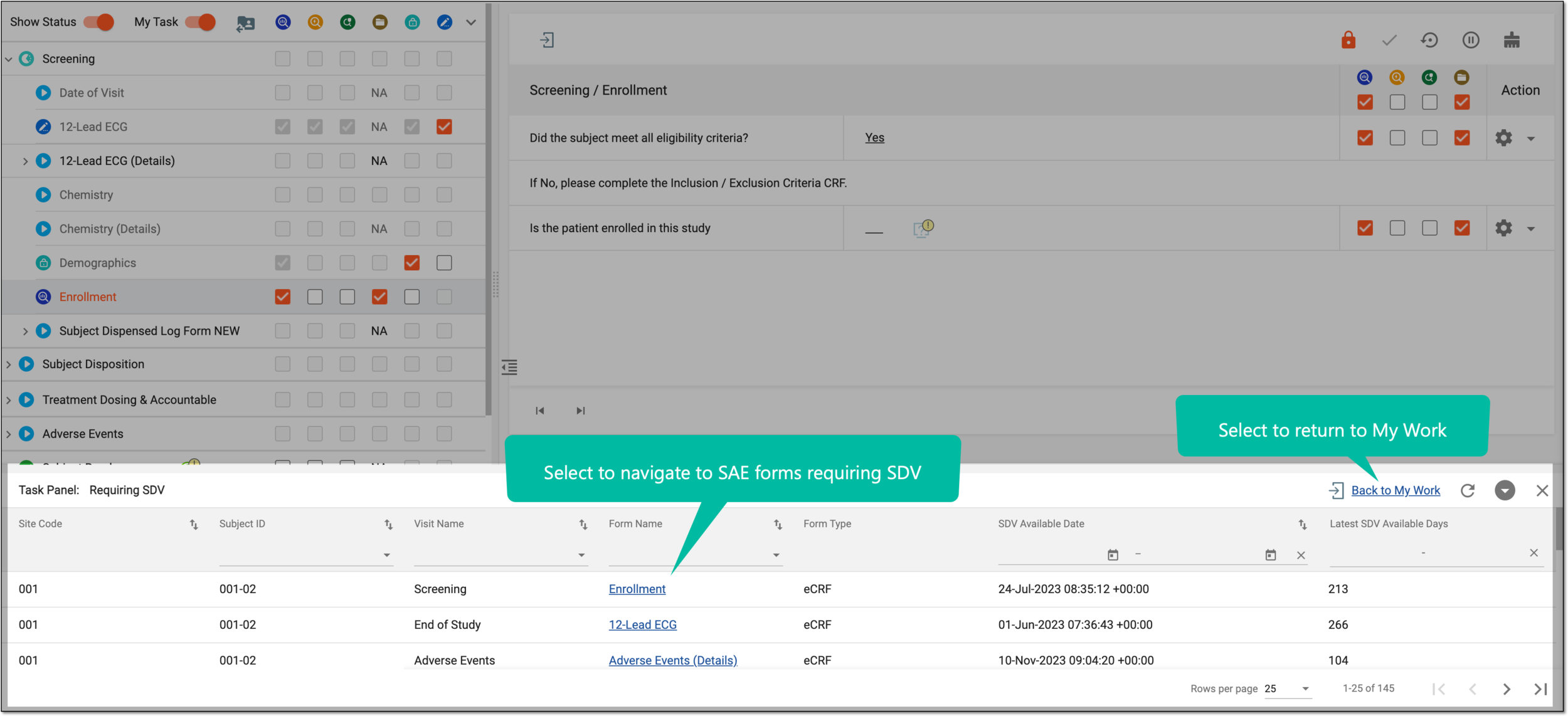 Using task panel