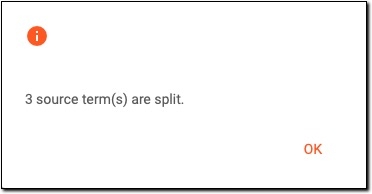 Completing split process