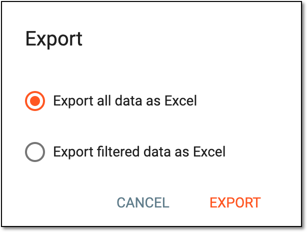 Choosing export options