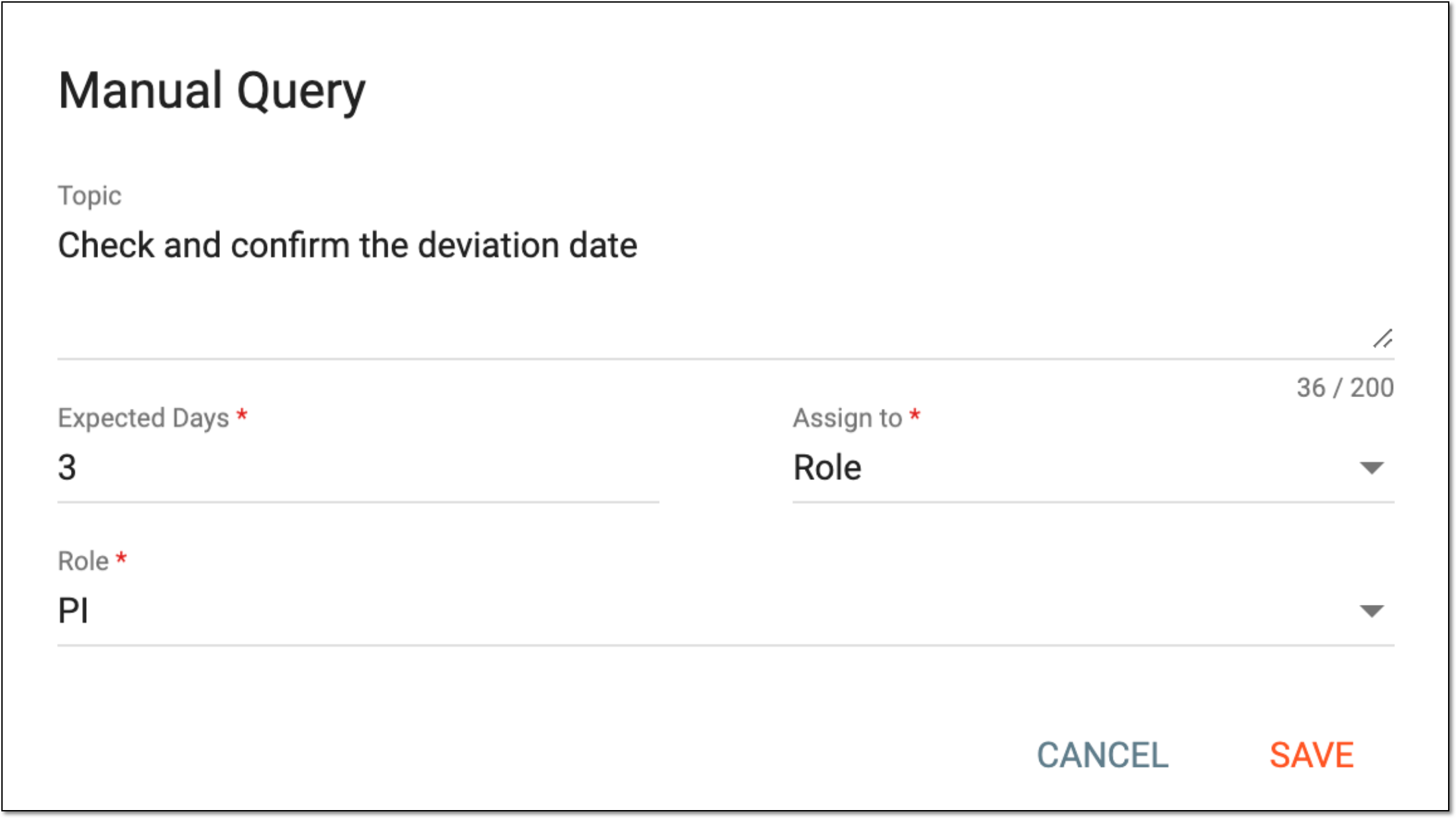 Entering query details