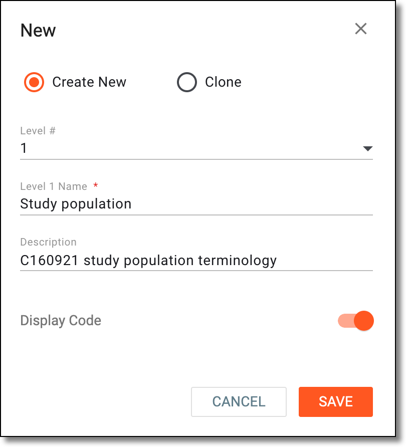 Creating new code list