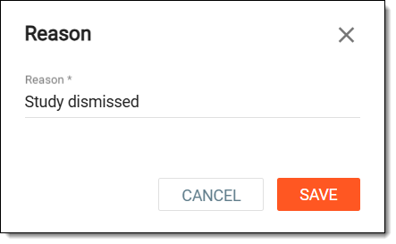 Entering reason to delete risk assessment