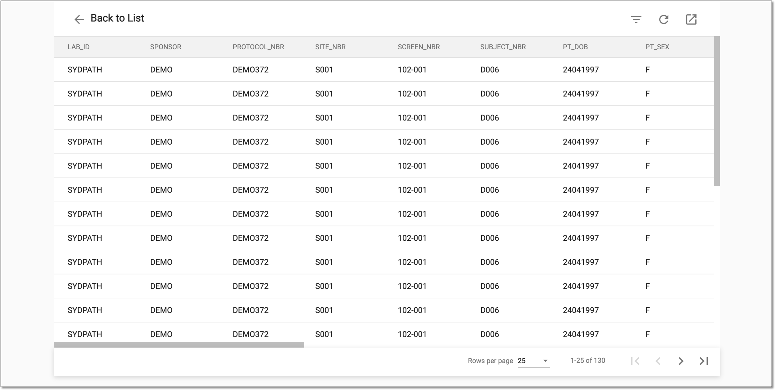 Viewing imported lab data file details