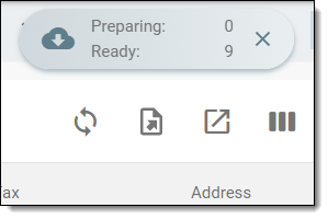 Download widget showing staff list being exported