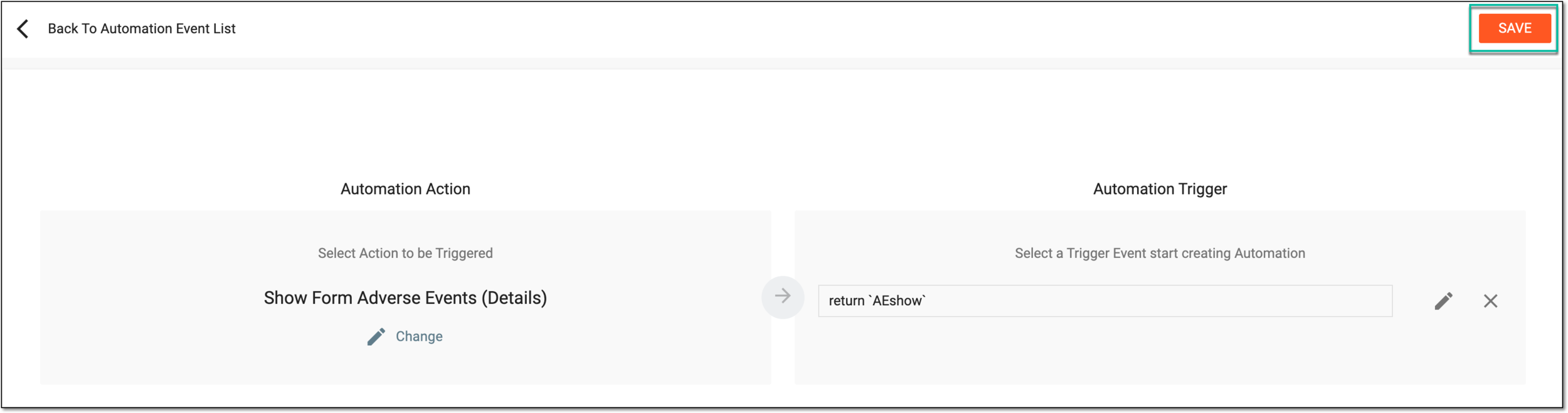 Verifying automation event configuration