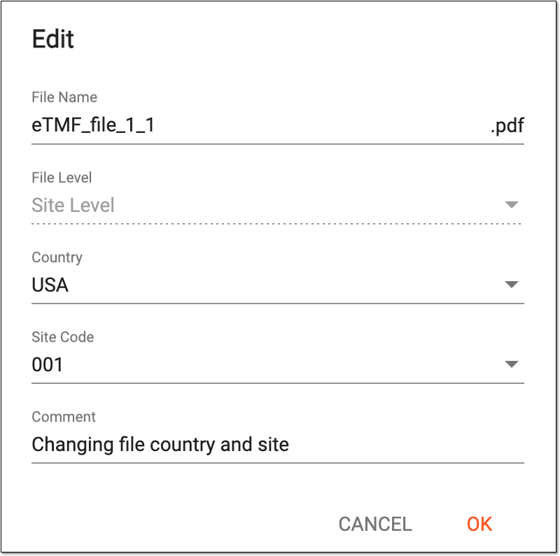 Editing file