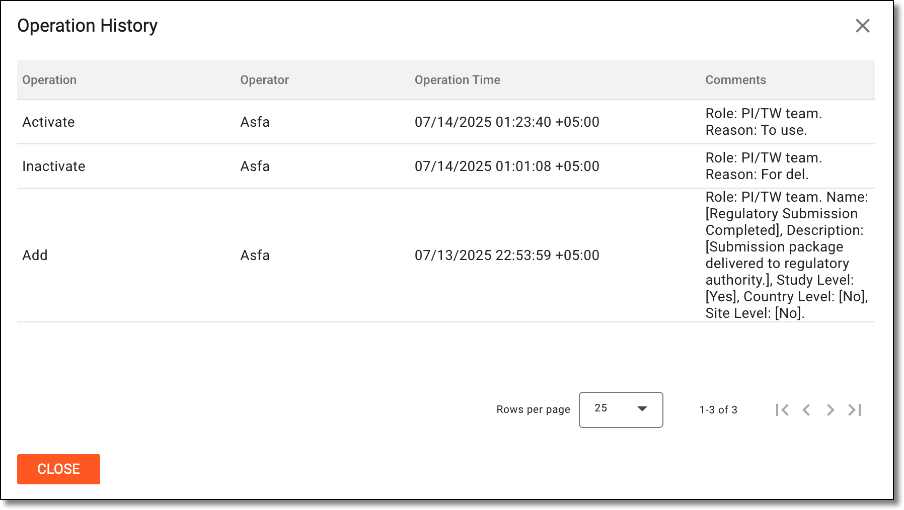 Analyzing operation history of milestone