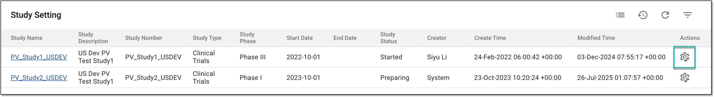 Accessing translation setting for study