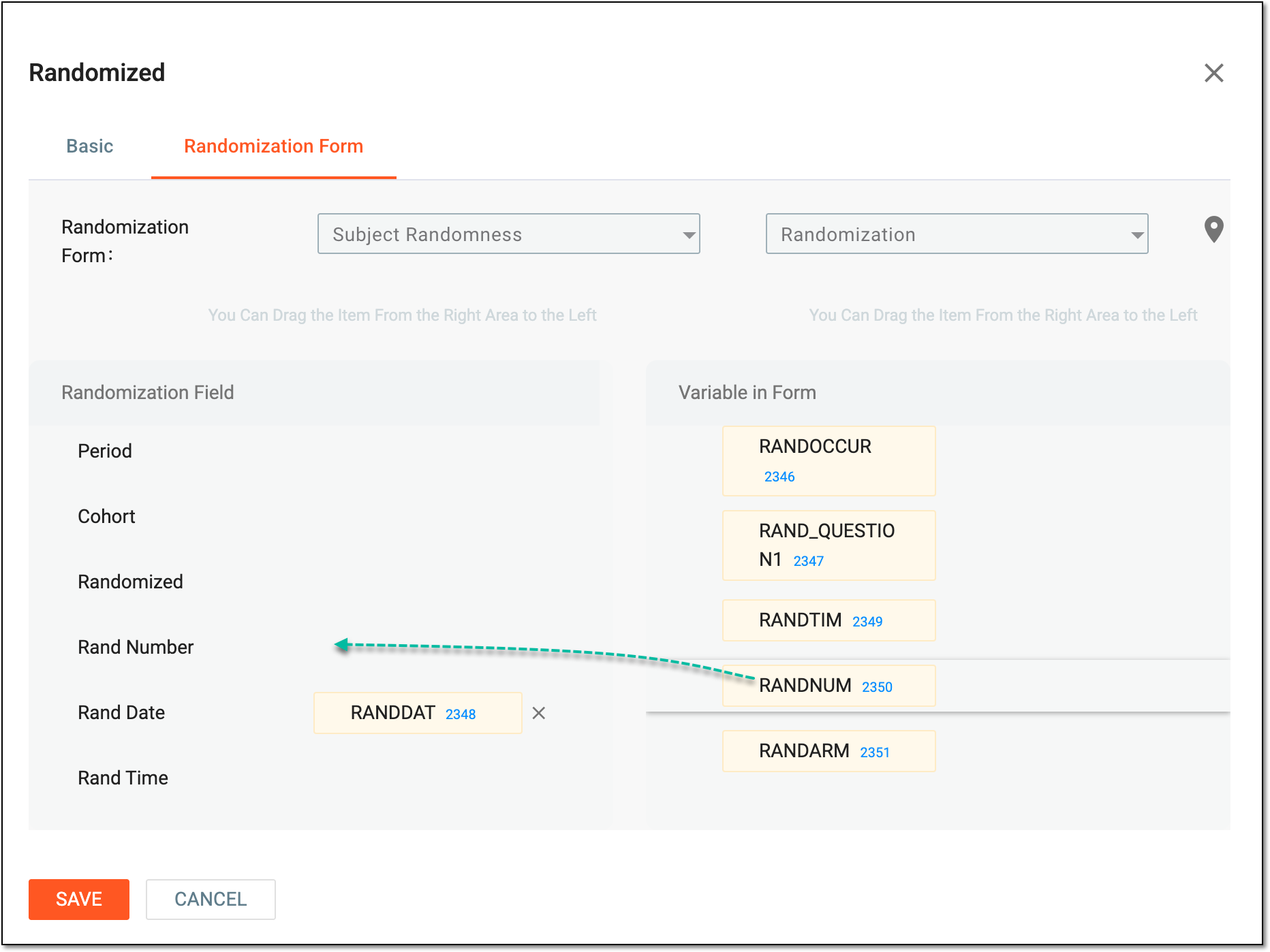 Completing randomization form
