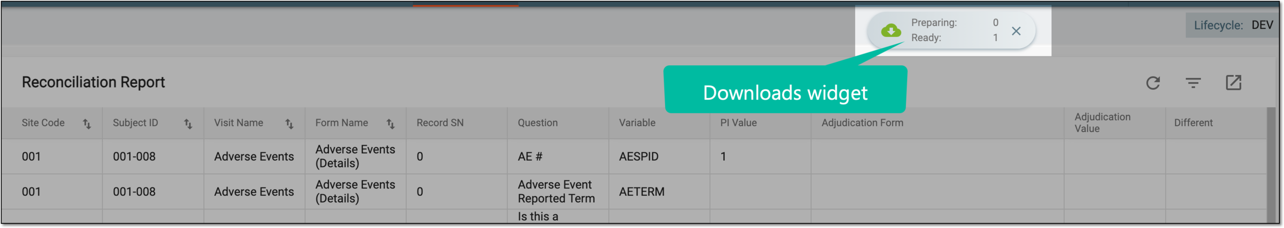 Downloads widget