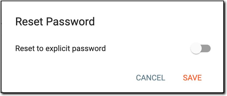Turning off password reset for user