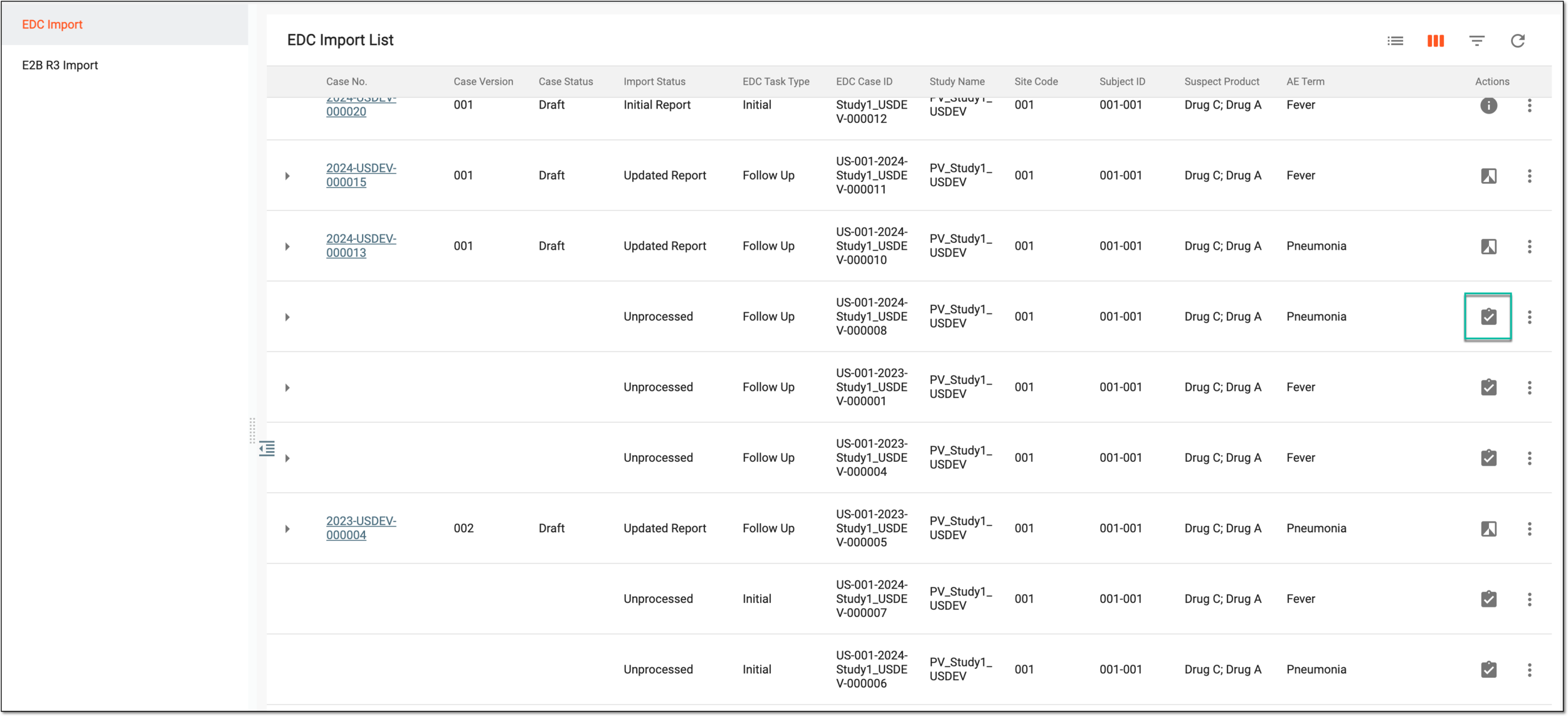 Accessing imported case review