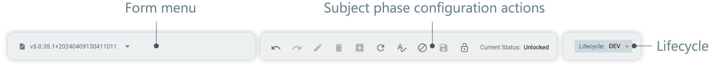 Toolbar under SUBJECT PHASE tab