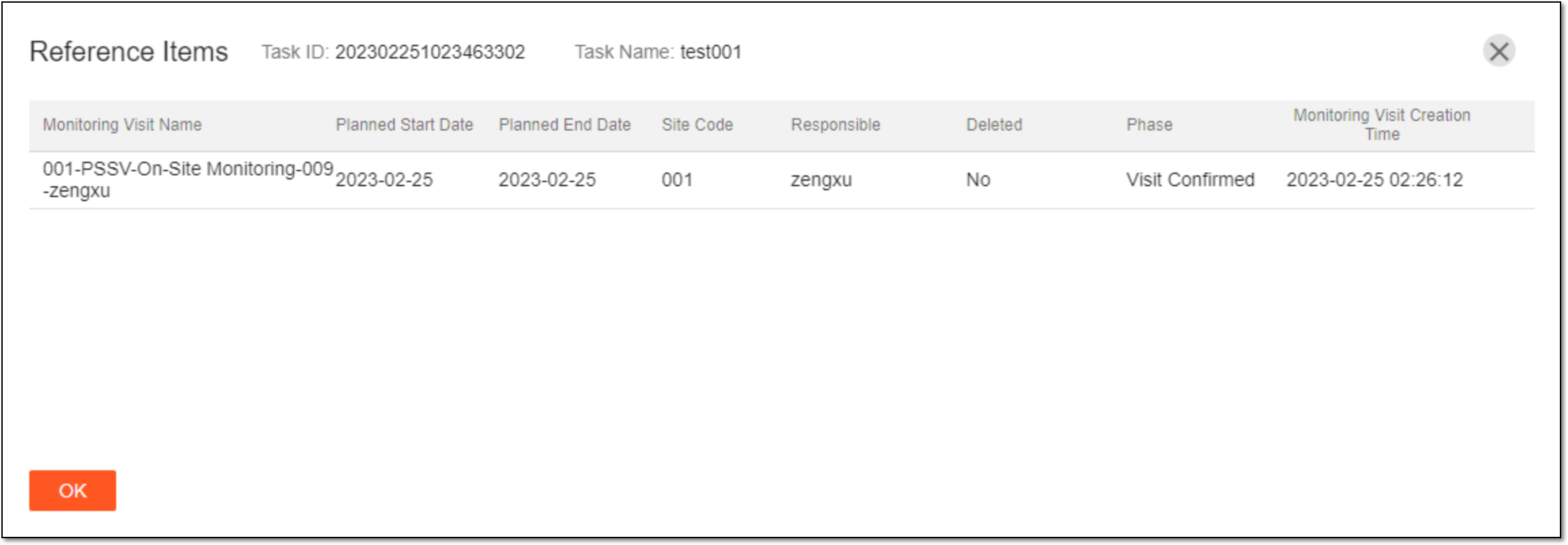 Viewing reference items of autoexecution task