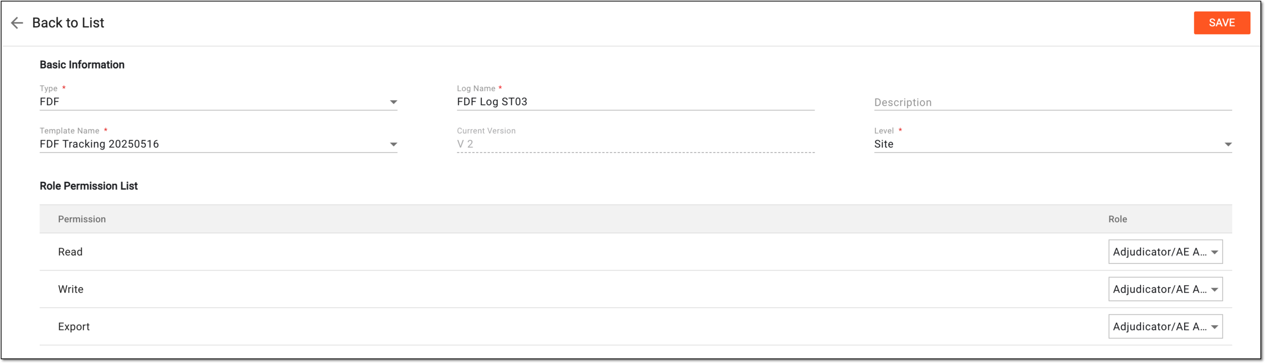 Adding tracking log setting details